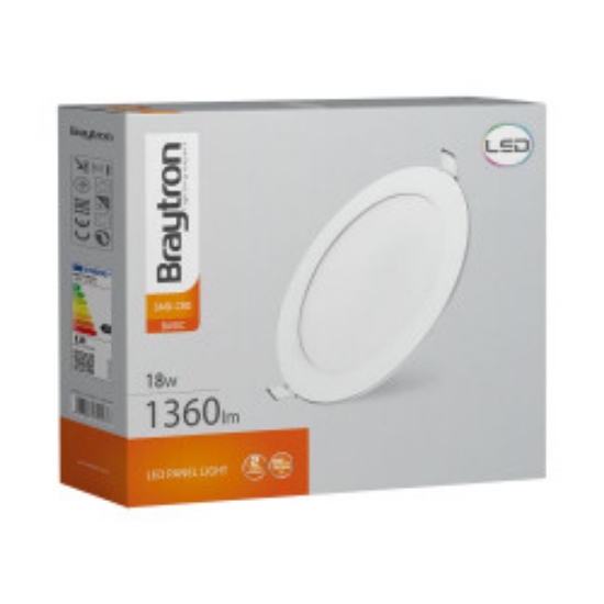 Imagine Spot LED rotund încastrat 18W, 1360 lm, 6500K, Ø225 mm, alb, Braytron