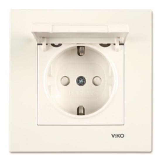 Imagine Fișă bipolară, stecher schuko cu împământare Plastic Alb VI-42 - Viko