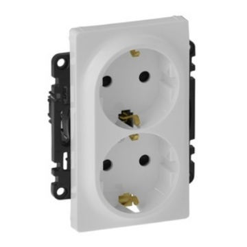 Arată detalii pentru Priză dublă Schuko 2P+T, 16A, alb, borne automate, Valena Life Imagine Priză dublă Schuko 2P+T, 16A, alb, borne automate, Valena Life