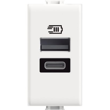 Arată detalii pentru Încărcător dublu USB Tip A+C 1M alb Matix Imagine Încărcător dublu USB Tip A+C 1M alb Matix
