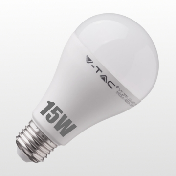 Arată detalii pentru Bec LED V-TAC A65 E27 15W Lumină Caldă Imagine Bec LED V-TAC A65 E27 15W Lumină Caldă