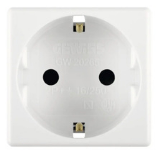 Imagine Priză Schuko Gewiss 16A, 2 module, alb