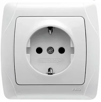 Arată detalii pentru Priză Schuko Carmen Viko, montaj încastrat, alb Imagine Priză Schuko Carmen Viko, montaj încastrat, alb