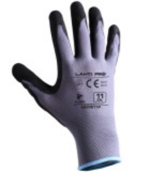 Arată detalii pentru Mănuși de protecție LAHTI PRO L220610K, mărimea 10, negru-gri cu agățătoare Imagine Mănuși de protecție LAHTI PRO L220610K, mărimea 10, negru-gri cu agățătoare