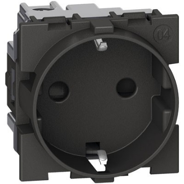 Arată detalii pentru Priză standard germană 2P+T 16A 250V, 2 module, negru, Bticino Living Now Imagine Priză standard germană 2P+T 16A 250V, 2 module, negru, Bticino Living Now