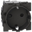Imagine Priză standard germană 2P+T 16A 250V, 2 module, negru, Bticino Living Now