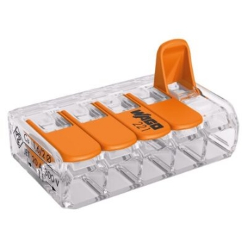 Arată detalii pentru Conector de îmbinare în linie cu pârghie WAGO 221-2411 Imagine Conector de îmbinare în linie cu pârghie WAGO 221-2411