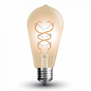 Arată detalii pentru Bec LED ST64 E27 5W cu filament 2200K model Edison Imagine Bec LED ST64 E27 5W cu filament 2200K model Edison