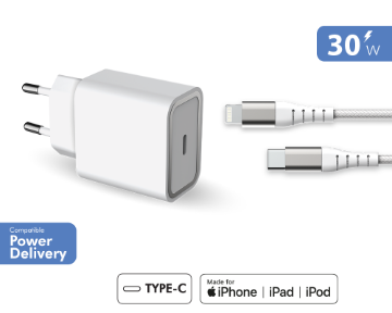 Arată detalii pentru Încărcător USB dublu Tip C+C 30W Power Delivery 2M L.NOW Imagine Încărcător USB dublu Tip C+C 30W Power Delivery 2M L.NOW