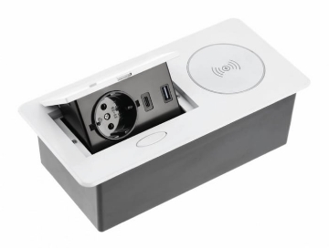 Arată detalii pentru Priză încorporabilă AVARO PLUS cu încărcător wireless, 1x Schuko, USB A+C, cablu 1,5 m, alb Imagine Priză încorporabilă AVARO PLUS cu încărcător wireless, 1x Schuko, USB A+C, cablu 1,5 m, alb