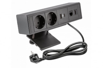 Arată detalii pentru Priză încorporabilă SOFT cu 2 prize Schuko și 2 porturi USB 2.1A, IP20, AC220-240V Imagine Priză încorporabilă SOFT cu 2 prize Schuko și 2 porturi USB 2.1A, IP20, AC220-240V