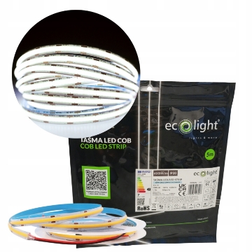 Arată detalii pentru Set Bandă LED COB 24V 6000K 7W/m 630lm/m IP20 5m Imagine Set Bandă LED COB 24V 6000K 7W/m 630lm/m IP20 5m