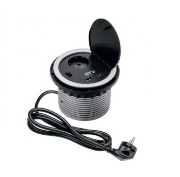Imagine Priză încastrabilă în blat COMFORT Ø100mm, 4x Schuko, IP20, 16A, GTV