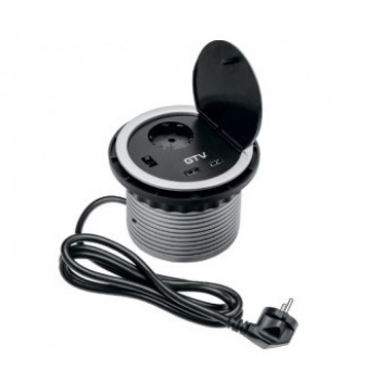 Arată detalii pentru Priză încastrabilă în blat COMFORT Ø100mm, 4x Schuko, IP20, 16A, GTV Imagine Priză încastrabilă în blat COMFORT Ø100mm, 4x Schuko, IP20, 16A, GTV
