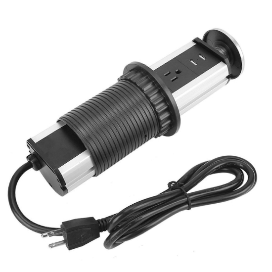 Imagine Stație de încărcare cu 4xUSB și 2 prize Schuko, cablu 1,5m