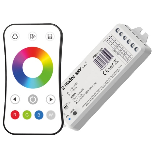 Imagine Controler radio RGBW pentru benzi LED, DC12-24V, max. 120-240 W, 1 zonă