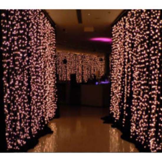 Imagine Ghirlanda extensibila 100 LED Alb Cald cu Cablu Negru 2x1m 