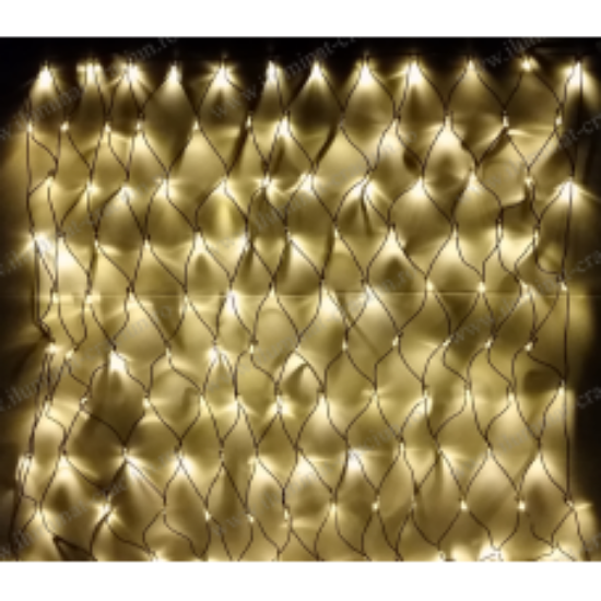 Imagine Ghirlanda extensibila 100 LED Alb Cald cu Cablu Negru 2x1m 