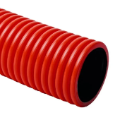 Imagine Tub flexibil 90 mm roșu cu perete dublu și fir de tragere