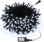 Imagine Șir exterior 100 LED Alb Rece cu Cablu Negru 10m 