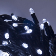 Imagine Șir exterior 100 LED Alb Rece cu Cablu Negru 10m 