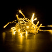 Imagine Șir luminos 50 LED alb cald cu cablu alb 5m - 8 programe