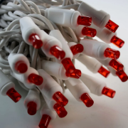 Imagine Șir extensibil 50 LED roșii cu cablu alb 5m - S-OUT