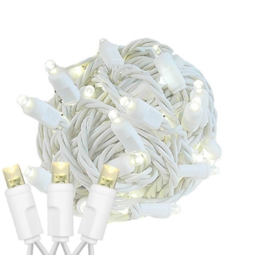 Arată detalii pentru Șir luminos 50 LED-uri alb cald cu cablu alb 5m Imagine Șir luminos 50 LED-uri alb cald cu cablu alb 5m