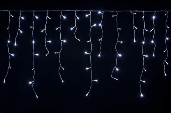 Imagine Ghirlandă extensibilă 100 LED-uri alb rece cu cablu negru 2x1m