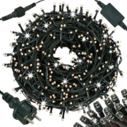 Imagine Ghirlandă extensibilă 50 LED-uri cu flash, lumină alb cald, cablu negru 3x0.4m 