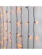 Imagine Perdea extensibilă LED 204 lumini alb cald cu cablu negru 1x4m 