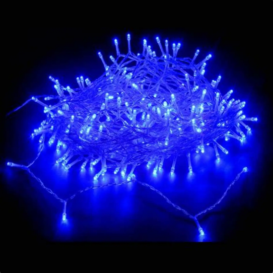 Imagine Ghirlandă exterioară, 180 LED Albastre, cu cablu alb, 5 x 0,7m