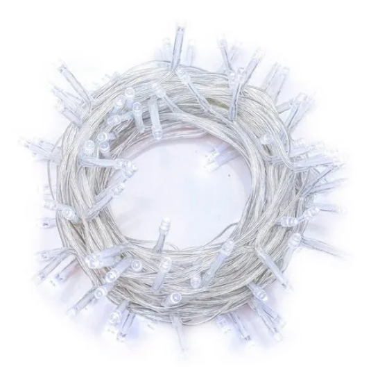 Imagine Ghirlandă exterioară, 180 LED Albastre, cu cablu alb, 5 x 0,7m