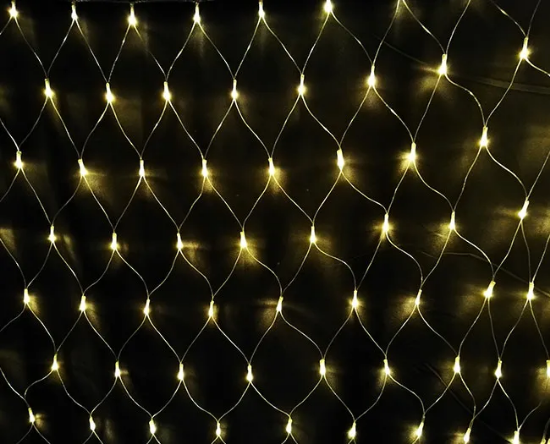 Imagine Plasă extensibilă 144 LED lumina calda cu Cablu Negru 1.2x1.5m DD-9007-WW