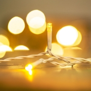 Imagine Șir extensibil 50 LED Alb Cald cu Cablu Alb 5m S-OUT
