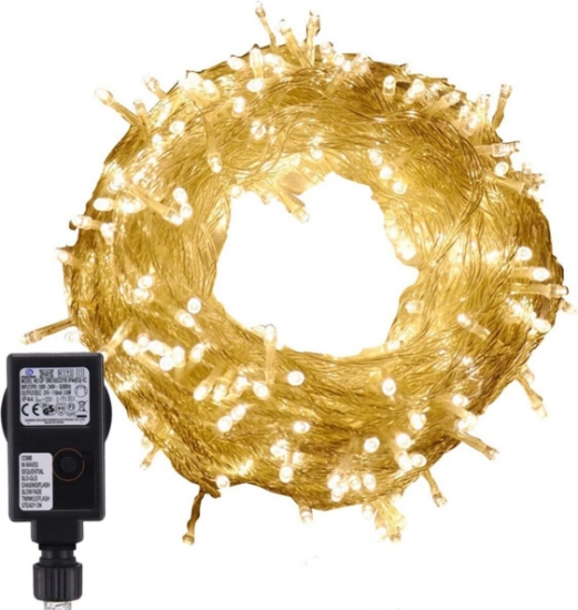 Imagine Șir extensibil 50 LED Alb Cald cu Cablu Alb 5m S-OUT