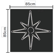 Imagine Stea decorativă cu 270 LED-uri alb rece și cablu negru de 1m STAR-010
