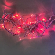 Imagine Ghirlandă extensibilă 64 LED+FLASH, Roșie, cu Cablu Alb, 1.6x0.7m+3m S-OUT