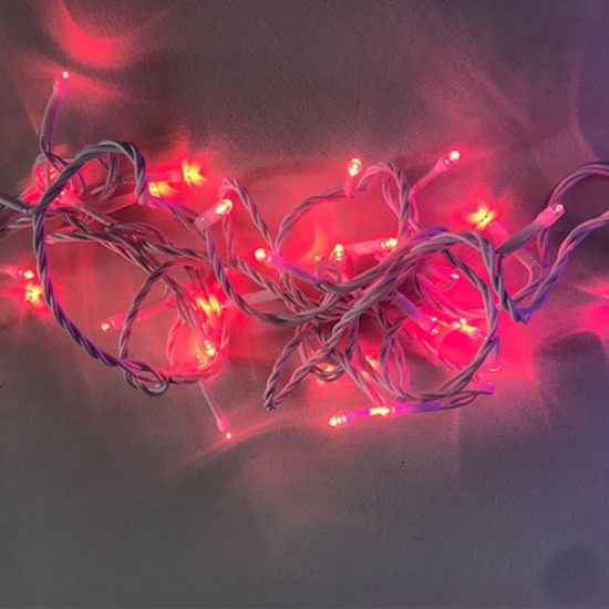 Imagine Ghirlandă extensibilă 64 LED+FLASH, Roșie, cu Cablu Alb, 1.6x0.7m+3m S-OUT