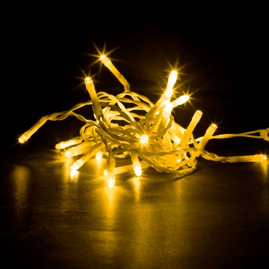 Imagine Șir luminos 100 LED-uri Alb Cald 230V Interconectabil IP65 cu Cablu Alb 1,5M