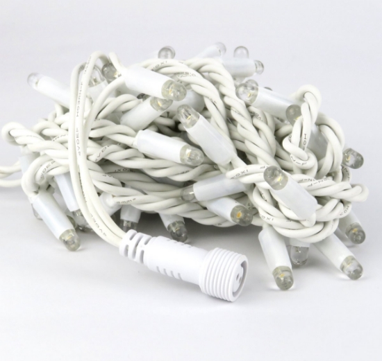 Imagine Șir luminos 100 LED-uri Albe 230V Interconectabil IP65 cu Cablu Alb 1,5M