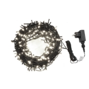 Imagine Șir luminos 100 LED-uri Alb Cald Intermitente 230V Interconectabil IP65 cu Cablu Verde 1,5M