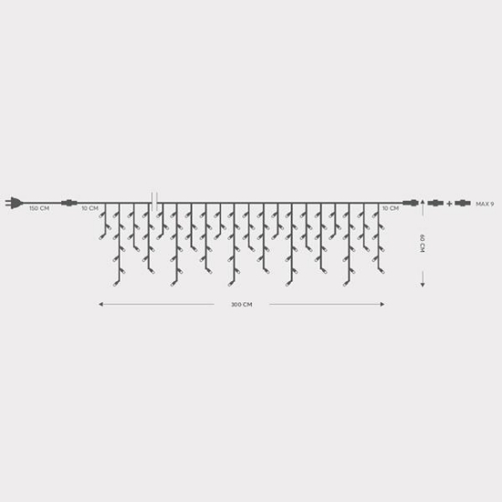 Imagine Ghirlandă extensibilă cu 144 LED-uri alb cald de 5mm, cablu verde, IP65
