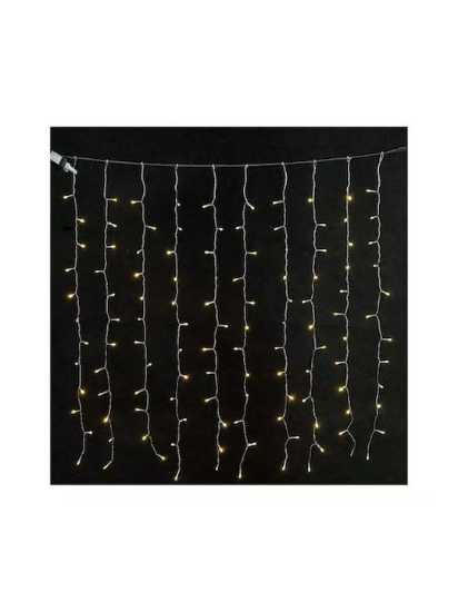 Imagine Perdea cu 200 LED-uri alb cald de 5mm, 100x200 cm,  cablu verde