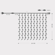 Imagine Perdea cu 200 LED-uri alb cald de 5mm, 100x200 cm,  cablu verde