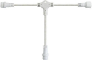Imagine Cablu din cauciuc alb, tip T,  cu 3 conectori, lungime 10 cm,  IP65