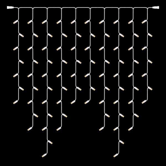 Imagine Ghirlandă 86 LED-uri de 5 mm lumină caldă, cablu de cauciuc alb, cu prelungitor, IP65 (fără ștecher)