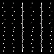 Imagine Șir luminos, 20 LED-uri alb-cald, cablu de cauciuc alb, 6 buc/set, cu 2 conectori, IP65 