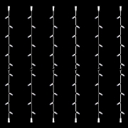 Imagine Șir luminos, 30 LED-uri albe, cablu de cauciuc alb, 6 buc/set, cu 2 conectori, IP65 