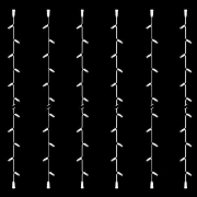 Imagine Șir luminos, 30 LED-uri albe, cablu de cauciuc alb, 6 buc/set, cu prelungitor și 2 conectori, IP65